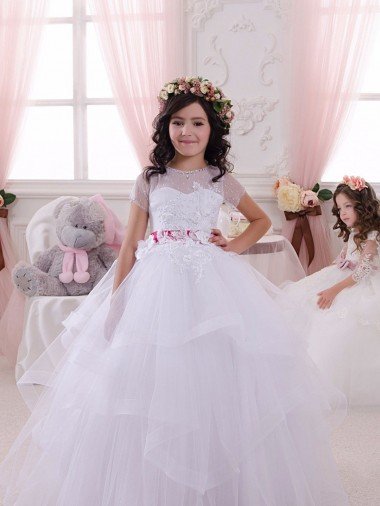 Outlet Ivory Ball Gown Sweetheart Floor Length Flower Girl Dress