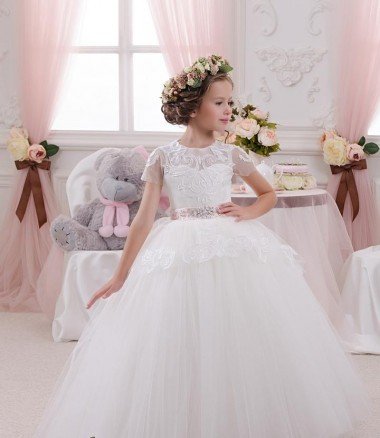 Outlet Ivory Ball Gown Sweetheart Sleeveless Long Flower Girl Dress