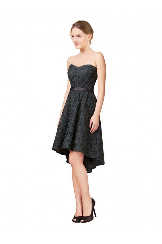 Outlet Lace Cocktail Bridesmaid Dress with Hi-Low Hemline