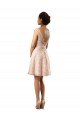 Outlet Short Knee Length Lace Bridesmaid Dress with Matching Chiffon Tie Sash