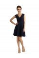 Outlet Short V-Neck Lace Cocktail Bridesmaid Dress with Illusion Back