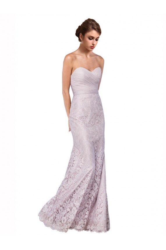Outlet Floor Length Fitted Sweetheart Lace Bridesmaid Dress / Prom Dress
