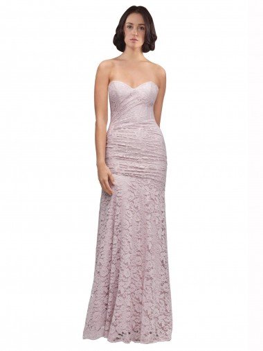 Outlet Floor Length Long Mermaid Lace Bridesmaid Dress / Prom Dress with Low Back