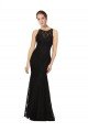Outlet Fitted Lace Bridesmaids Dress with Jewel Neckline and Open Back