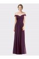 Outlet Sweetheart Long Bridesmaid Dress with Off the Shoulder Cap Sleeve Lace Bodice