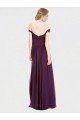 Outlet Sweetheart Long Bridesmaid Dress with Off the Shoulder Cap Sleeve Lace Bodice