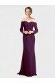 Outlet Full Length Long Bridesmaid Dress with Lace Off The Shoulder Bodice