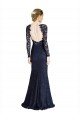 Outlet Illusion Long Sleeves Lace Bridesmaid Dress / Prom Dress with Sheer Keyhole Back
