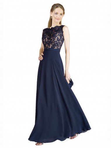 Outlet Bateaux Neckline A-Line Lace Bridesmaid Dress / Prom Dress with Top Nude Layer