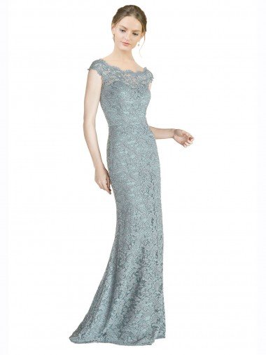 Outlet Off the Shoulder Mermaid Lace Bridesmaid Dress / Prom Dress with Cap Sleeves