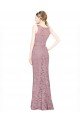 Outlet Sleeveless Crop Top High Neck Mermaid Lace Bridesmaid Dress / Prom Dress