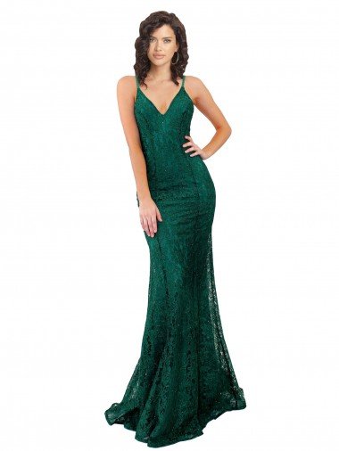 Outlet Black Tie Sleek Fishtail Shaped Long Lace Bridesmaid Dress / Prom Dress
