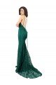 Outlet Black Tie Sleek Fishtail Shaped Long Lace Bridesmaid Dress / Prom Dress