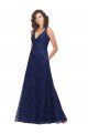 Outlet Chantilly Lace V-Neck Bridesmaid Dress