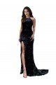 Outlet Formal High Neckline Lace Open Back Bridesmaid Dress / Prom Dress with High Slit