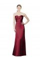 Outlet Strapless Satin Bridesmaid Dress with Asymmetrical Draped Bodice