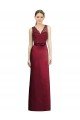 Outlet Full Length Sleeveless Satin Bridesmaid Dress with Lace Bodice