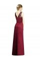 Outlet Full Length Sleeveless Satin Bridesmaid Dress with Lace Bodice