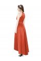 Outlet Full Length Halter Satin Bridesmaid Dress with Hi-Low Hem Detail