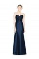 Outlet Full Length Strapless Satin Bridesmaid Dress with Lace Sweetheart Neckline