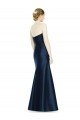 Outlet Full Length Strapless Satin Bridesmaid Dress with Lace Sweetheart Neckline