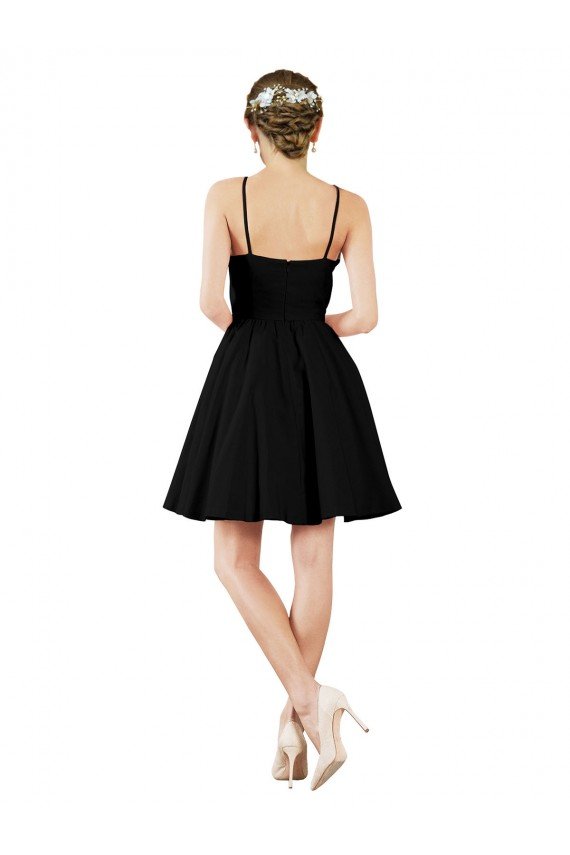 Outlet Halter Neck Short Knee Length Satin Cocktail Bridesmaid Dress