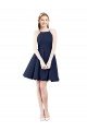 Outlet Halter Neck Short Knee Length Satin Cocktail Bridesmaid Dress