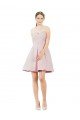Outlet Short Knee Length Sweetheart Satin Cocktail Bridesmaid Dress
