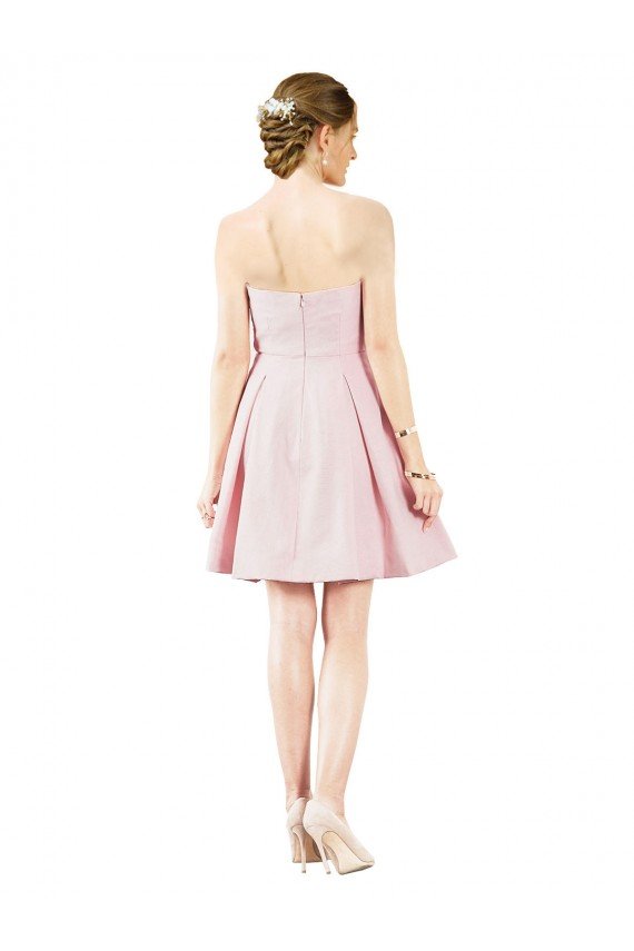 Outlet Short Knee Length Sweetheart Satin Cocktail Bridesmaid Dress