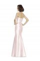 Outlet Long Sweetheart Satin Bridesmaid Dress with Slim Beaded Sash