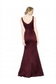 Outlet Figure Shaping Formal Satin Bridesmaid Dress / Prom Dress with Structured Pleats