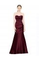 Outlet Mermaid Sweetheart Soft Formal Satin Bridesmaid Dress / Prom Dress with Pleats