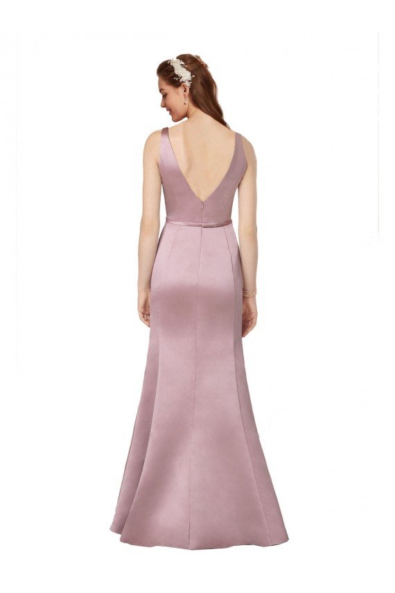 Outlet Sexy Formal Satin Bridesmaid Dress / Prom Dress with Side Cutouts