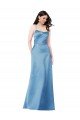 Outlet Crossing Strap Back Pleated Bodice Long Formal Satin Bridesmaid Dress / Prom Dress