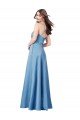 Outlet Crossing Strap Back Pleated Bodice Long Formal Satin Bridesmaid Dress / Prom Dress