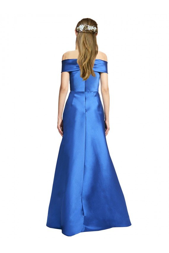 Outlet Sleeveless Off the Shoulder Ball Gown Formal Satin Bridesmaid Dress / Prom Dress