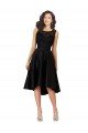 Outlet Short High Low Satin Cocktail Bridesmaid Dress with a Beaded and Embroidered Bodice