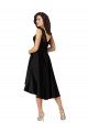 Outlet Short High Low Satin Cocktail Bridesmaid Dress with a Beaded and Embroidered Bodice