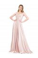 Outlet A-Line Off the Shoulder Sweetheart Formal Satin Bridesmaid Dress / Prom Dress