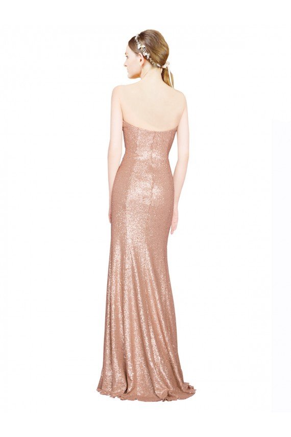 Outlet Sweetheart Full Length Long Formal Sequin Bridesmaid Dress / Prom Dress