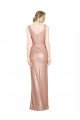 Outlet Draped V-Neck Striking Sheath Floor Length Formal Sequin Bridesmaid Dress / Prom Dress