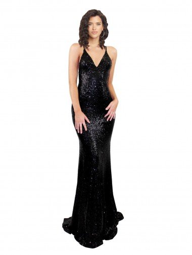 Outlet Sleek Fishtail Shaped Open Back Formal Sequin Bridesmaid Dress / Prom Dress