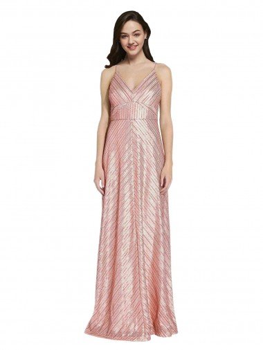 Outlet High Neck Low Back Sparkling Formal Sequin Bridesmaid Dress / Prom Dress