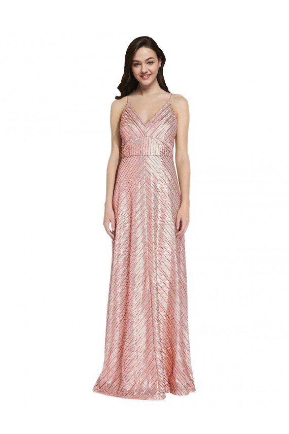 Outlet High Neck Low Back Sparkling Formal Sequin Bridesmaid Dress / Prom Dress