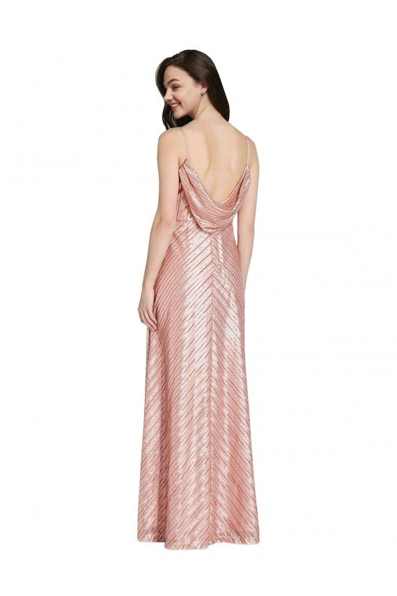 Outlet High Neck Low Back Sparkling Formal Sequin Bridesmaid Dress / Prom Dress