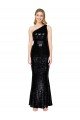 Outlet Draped One Shoulder Long Full Length Formal Sequin Bridesmaid Dress / Prom Dress