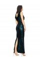 Outlet V-Neck Full Length Formal Sequin Bridesmaid Dress / Prom Dress with Draped Back