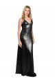 Outlet Full Length A-Line Formal Sequin Bridesmaid Dress / Prom Dress with Spaghetti Straps V-Neckline