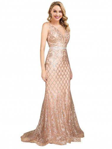 Outlet Sleek Long Mermaid Formal Sparkling Sequin Bridesmaid Dress / Prom Dress