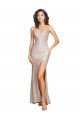 Outlet Ruched Back Mermaid Formal Sparkling Sequin Bridesmaid Dress / Prom Dress with Beaded Spaghetti Straps